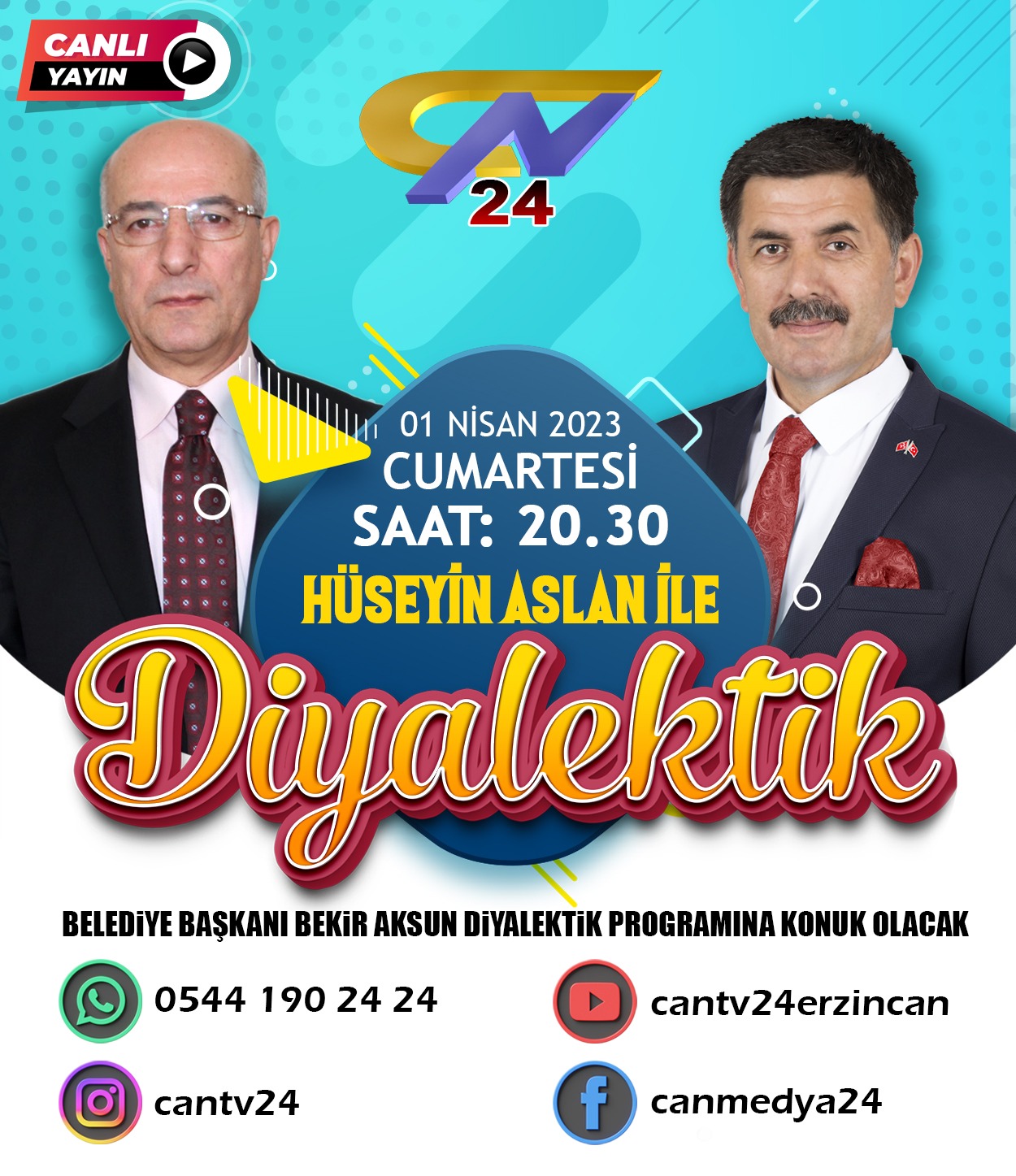 Belediye Başkanımız Sayın Bekir Aksun "Diyalektik” programının Canlı Yayın konuğu