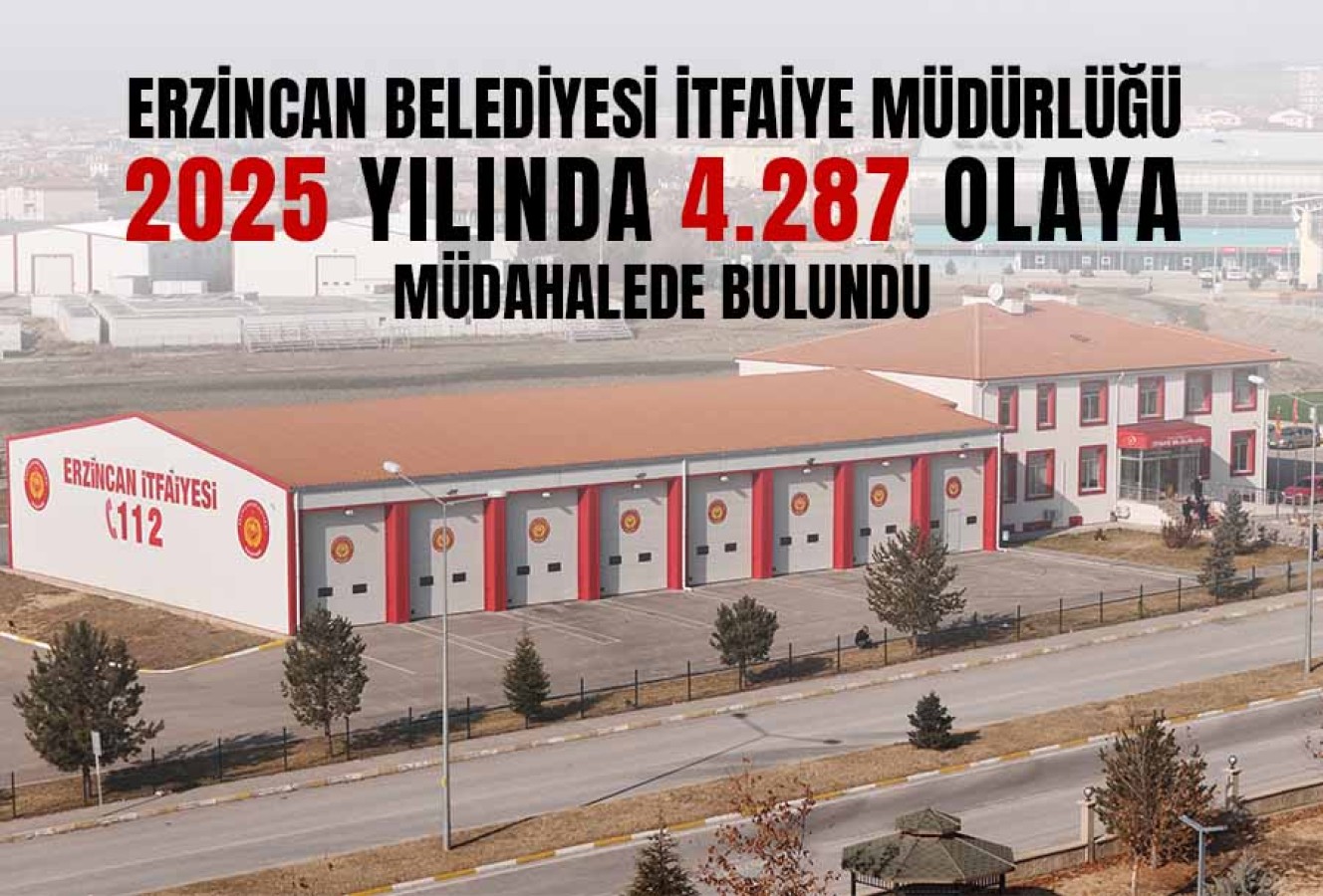 Erzincan Belediyesi İtfaiye Müdürlüğü 2025 yılında 4 Bin 287 olaya müdahalede bulundu