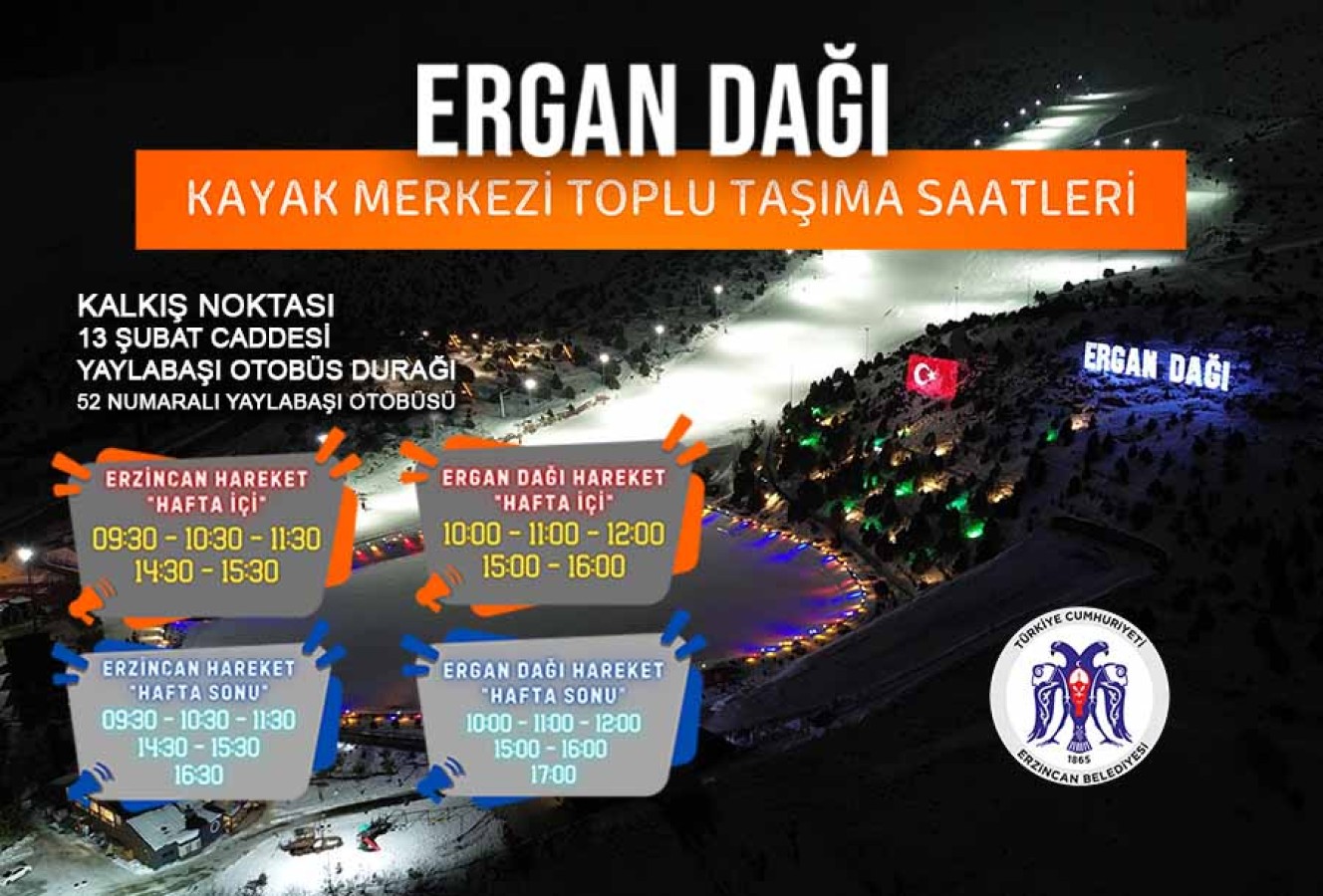 Ergan Dağı Kayak Merkezi Toplu Taşıma Saatleri