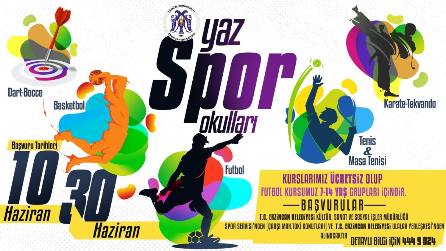 Erzincan Belediyesi Yaz Spor Okulları İçin Kayıtlar Başlıyor
