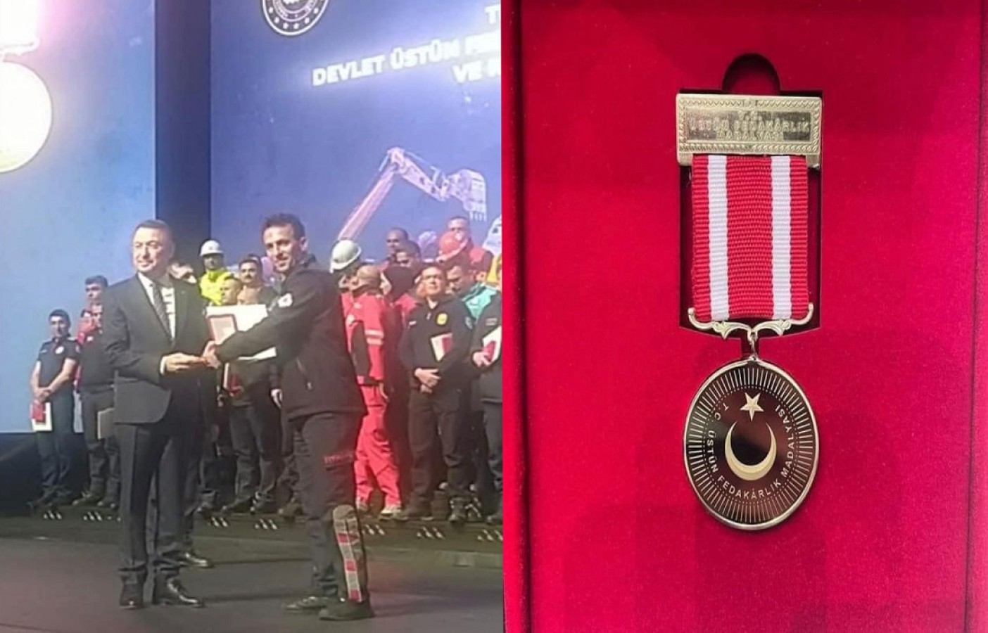 Arama Kurtarma çalışmalarına katılan İtfaiye personellerimize Devlet Üstün Fedakârlık Madalyası verildi.