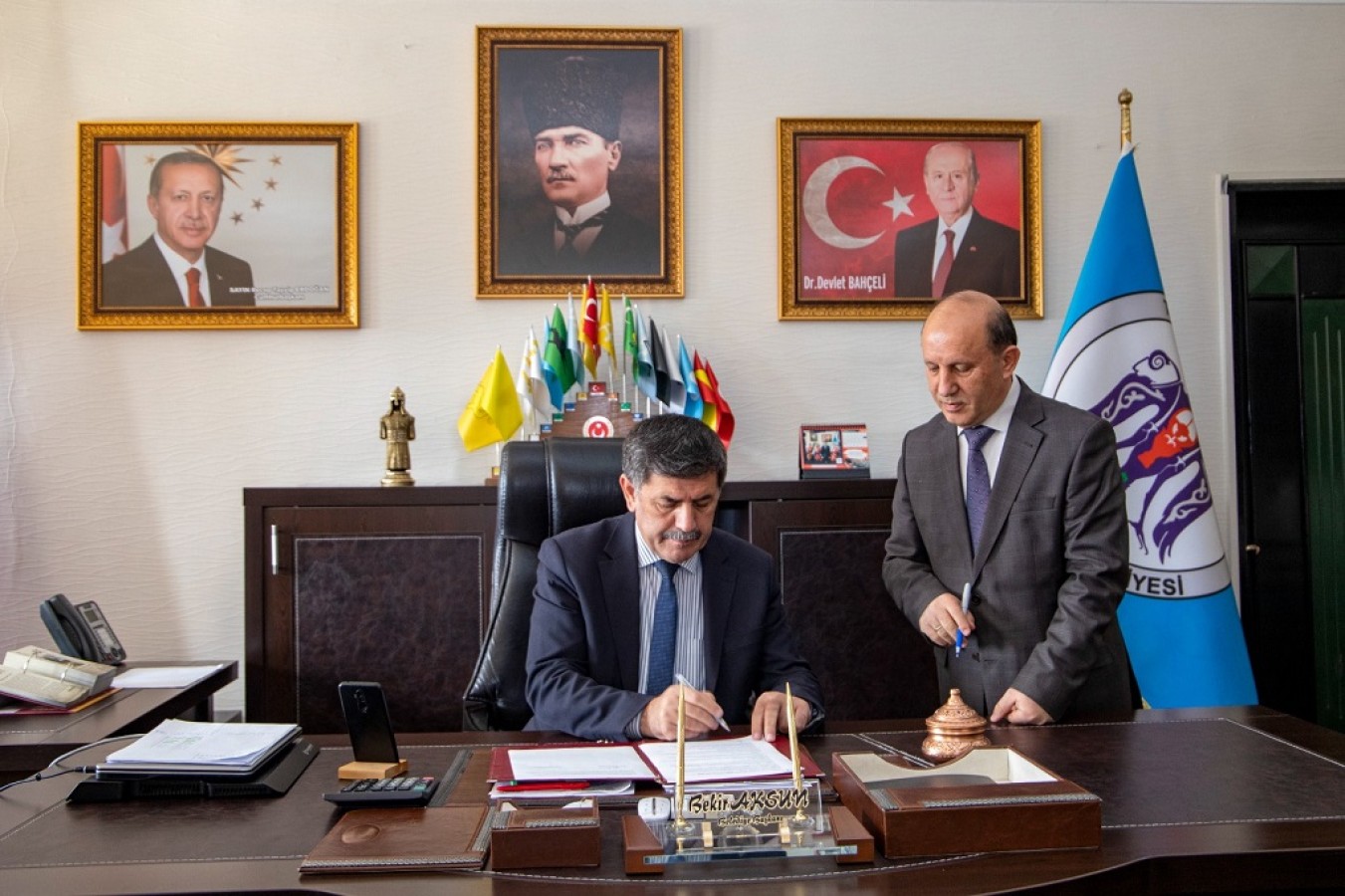 Belediye Başkanımız Sayın Bekir Aksun Sosyal Denge Sözleşmesini imzaladı.