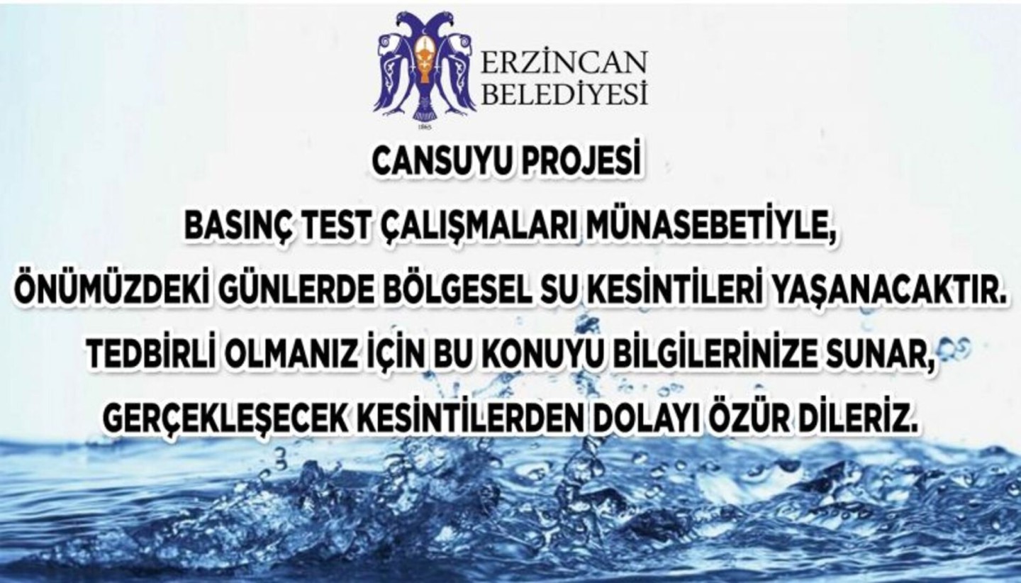 CANSUYU PROJESİ KAPSAMINDA BASINÇ TEST ÇALIŞMASI YAPILACAK