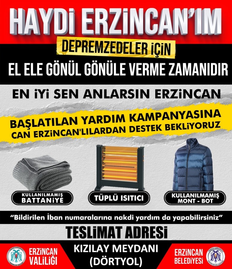 Depremzedelerimiz için el ele gönül gönüle verme zamanıdır.