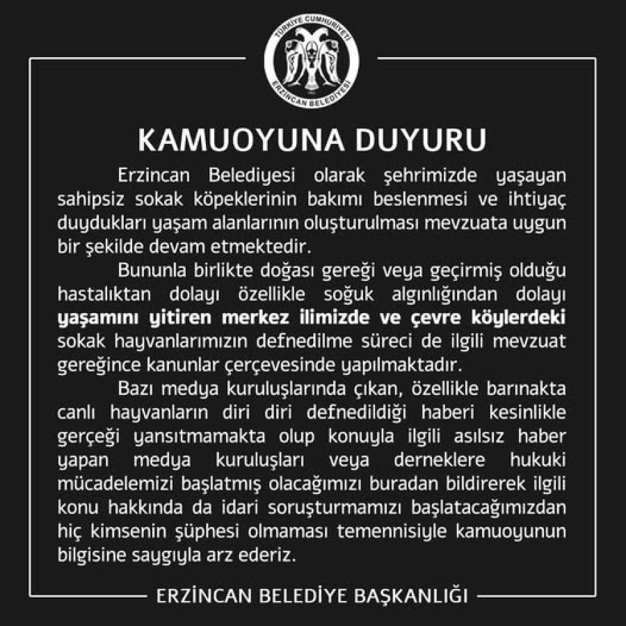 KAMUOYU DUYURUSU